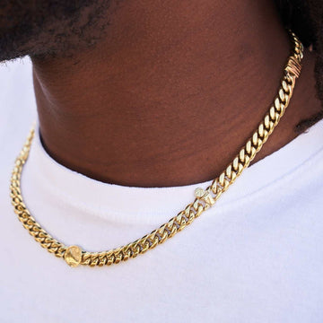 Cadena cubana Miami de 8 mm Golden State Warriors - Oro