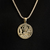 Brooklyn Nets Official NBA Coin Pendant in Yellow Gold