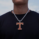 Colgante grande con el logotipo de los Tennessee Volunteers en oro blanco