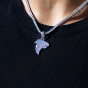 Micro Atlanta Falcons Official NFL Logo Pendant in White Gold