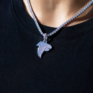 Micro Atlanta Falcons Official NFL Logo Pendant in White Gold
