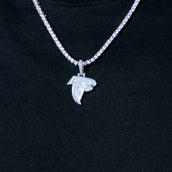 Micro Atlanta Falcons Official NFL Logo Pendant in White Gold