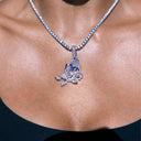Colgante de logotipo vintage oficial de los Dallas Cowboys de la NFL en oro blanco