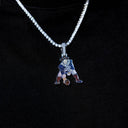New England Patriots Official NFL Vintage Logo Pendant in White Gold