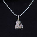 Micro Cleveland Browns Official NFL Logo Pendant Yellow Gold