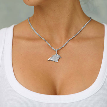 Carolina Panthers Official NFL Micro Logo Pendant in White Gold