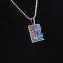 Iced 2026 Blue Ombre Stacked Super Bowl LX Official NFL Wordmark Pendant in White Gold