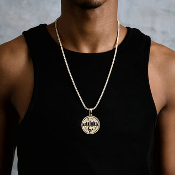 Houston Texans Official NFL Coin Pendant in Yellow Gold