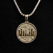 New England Patriots Official NFL Coin Pendant in Yellow Gold