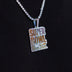 Iced 2026 Pink Ombre Stacked Super Bowl LX Official NFL Wordmark Pendant in White Gold