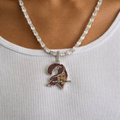 Tampa Bay Buccaneers Official NFL Vintage Logo Pendant in White Gold