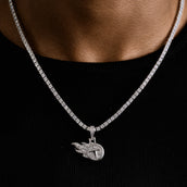 Tennessee Titans Official NFL Micro Logo Pendant in White Gold