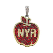 New York Rangers Official NHL Winter Classic Apple Logo Pendant in White Gold