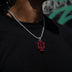 Indiana University Official NCAA Primary Logo Pendant in White Gold