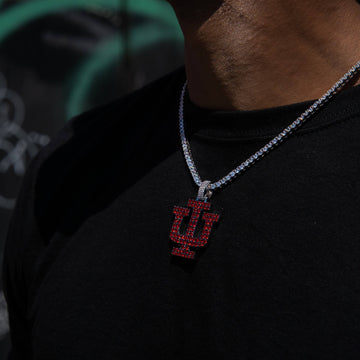Indiana University Official NCAA Primary Logo Pendant in White Gold
