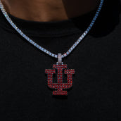Indiana University Official NCAA Primary Logo Pendant in White Gold