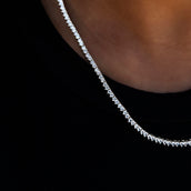 3 Prong Tennis Necklace in White Gold -2mm