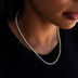 3 Prong Tennis Necklace in Yellow Gold -2mm