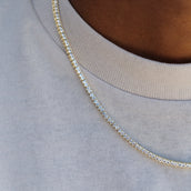 3 Prong Tennis Chain in Yellow Gold -2mm