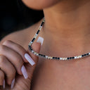 Collar de tenis con diamantes de 3 mm - Negro, amarillo y blanco
