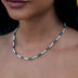 Collar de tenis con diamantes de 3 mm - Verde Amarillo Blanco