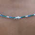 3MM Diamond Tennis Necklace - Green Royal Blue White