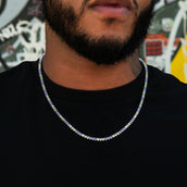 3MM Diamond Tennis Chain - Purple Yellow White