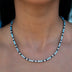 3MM Diamond Tennis Necklace - Turquoise Black White