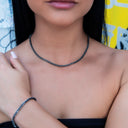 Diamond Cut Popcorn Chain + Bracelet in Black - 4mm