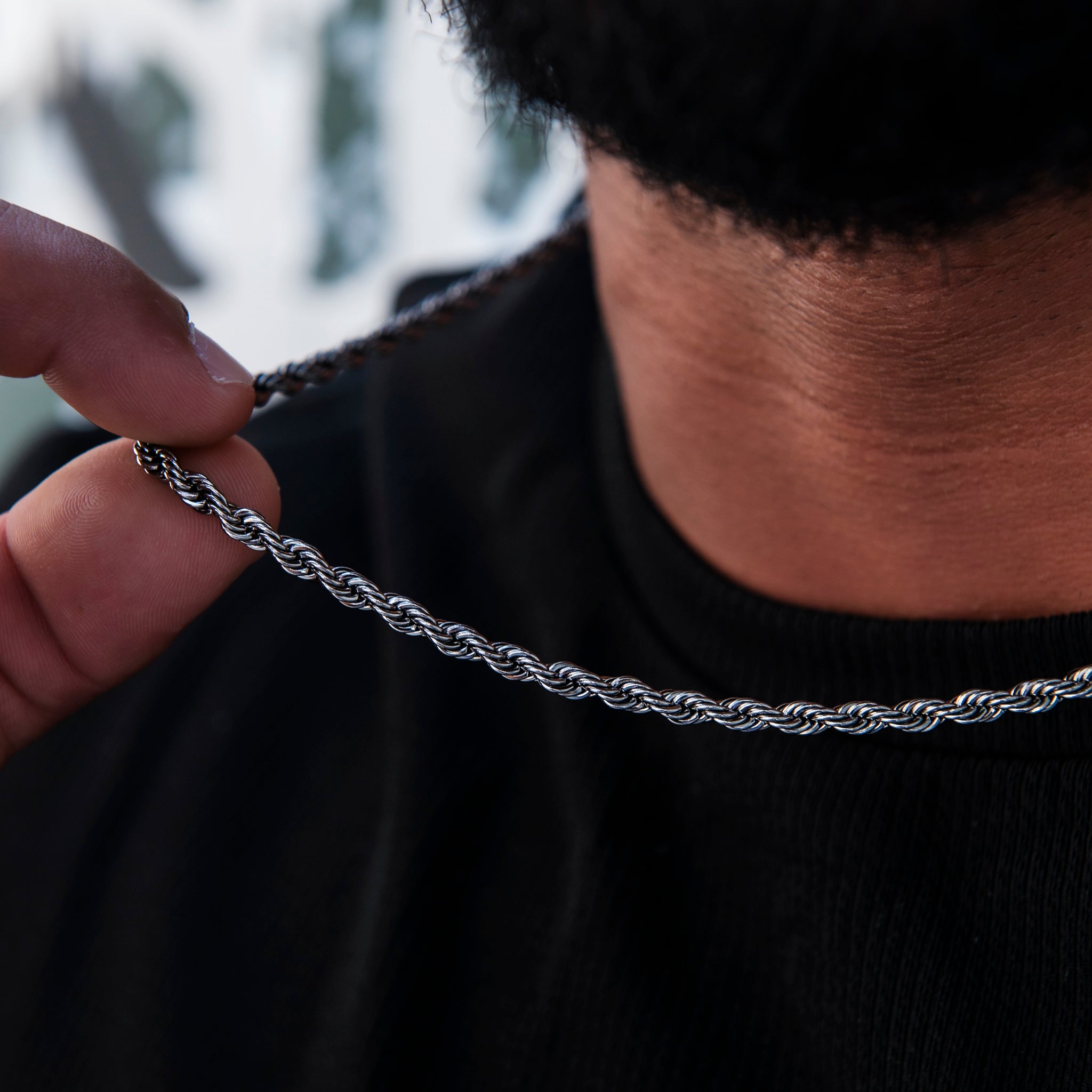 Rope Chain in Black - 4mm - The GLD Shop