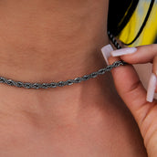 Rope Chain in Black - 4mm