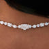 Mixed Diamond Pave Necklace in Rose Gold