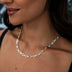 Iced Star Cable Link Necklace in Yellow Gold