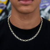 Iced Star Cable Link Chain - Yellow Gold