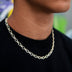 Iced Star Cable Link Chain - Yellow Gold