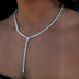 Pink Heart Lariat Necklace in White Gold