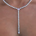 Pink Heart Lariat Necklace in White Gold