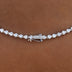 Pink Heart Lariat Necklace in White Gold