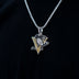 Colgante con el logo oficial de los Pittsburgh Penguins de la NHL en oro blanco