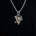 Colgante con el logo oficial de los Pittsburgh Penguins de la NHL en oro blanco