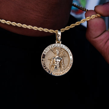 Athletes Guardian Pendant in Yellow Gold