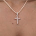 Iced Rope Mix Cross Pendant in Rose Gold