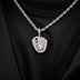 Iced Baseball Pendant in White Gold