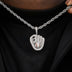 Iced Baseball Pendant in White Gold