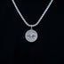Compass Coin Pendant in White Gold