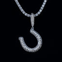 Simple Horseshoe Pendant in White Gold