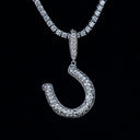 Simple Horseshoe Pendant in White Gold