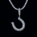 Simple Horseshoe Pendant in White Gold