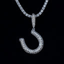 Simple Horseshoe Pendant in White Gold