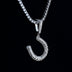Simple Horseshoe Pendant in White Gold